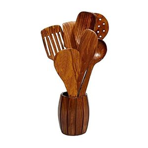 Juego de Cucharas de Madera para Cocinar, Juego de 6 Utensilios de Cocina, Espátulas Resistentes al Calor, Antiadherentes, Regalos Tradicionales Chinos - Product Image 4