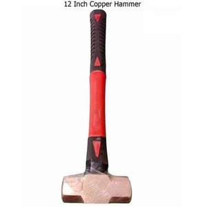 Marteau de sécurité anti-étincelles en cuivre de 1 kg avec manche en fibre de verre, outil robuste de pointe - Product Image 6