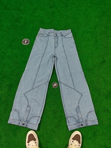 Denim Manufacturer Custom Vintage Wash Blank Oversized <b>Jeans</b> Streetwear Straight Wide Leg Baggy Cotton Denim Pants <b>Jeans</b> for Men - Product Image 5