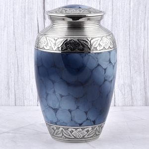 Urna funeraria de latón para adultos con patrón de hojas rojas y doradas, superficie pulida para cenizas humanas, urna conmemorativa. - Product Image 6