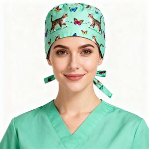 Gorro Quirúrgico con Banda Absorbente de Sudor, Botones Ajustables, Unisex, con Lazos Traseros, Gorro de Enfermera, Gorros Quirúrgicos Bajo Demanda Personalizada - Product Image 6
