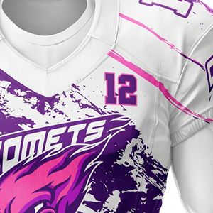 ชุดเสื้อฟุตบอลอเมริกันแบบสั่งทำพิเศษ ระบายอากาศได้ดี สำหรับผู้ใหญ่ ทั้งชายและหญิง พร้อมชื่อและหมายเลขผู้เล่น ผลิตจากโพลีเอสเตอร์ 100% คุณภาพระดับมืออาชีพ พร้อมลายปักแบบ Tackle Twill - Product Image 5