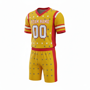 Ensemble de maillot et short de football américain personnalisé sublimé avec position du logo sur le devant, 100% polyester, antibactérien, séchage rapide - Product Image 5