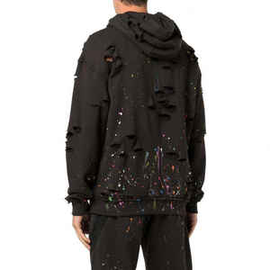 Sweat à capuche en coton 100% uni, séchage rapide, très demandé, pour homme, style streetwear, hiver, polaire - Product Image 2