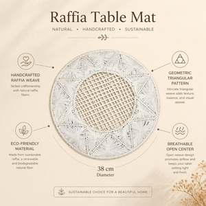 Premium Quality Handmade Raffia Frame Dori <b>Table</b> <b>Mat</b> 38 cm for Dining <b>Table</b> Coffee <b>Table</b> and Home Decor Use Available for Sale - Product Image 2
