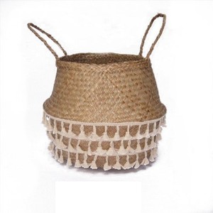 ตะกร้าสานมือตะกร้าสานฟางสำหรับใส่ของในบ้านตะกร้าสานสำหรับใส่ของ - Product Image 1