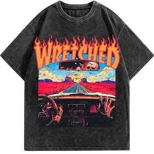 T-shirt imprimé graphique streetwear urbain en coton doux, col rond, manches courtes, coupe oversize, vêtement de mode confortable - Product Image 6