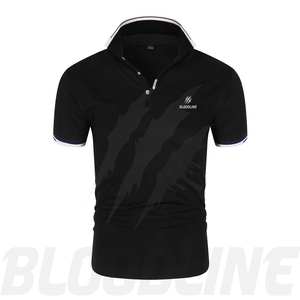 Chemise à manches courtes pour homme Bloodline, couleur unie, coton tricoté, respirant, coupe classique, 220g, noir - Product Image 6
