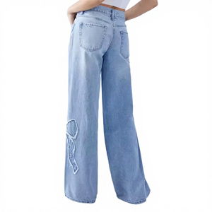 Vaqueros de mezclilla estilo streetwear para hombre, lavados, de talle alto, holgados, de pierna ancha y recta - Product Image 2