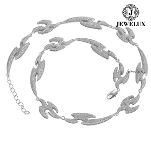 Premium Quality Women's 925 Silver Rhodium Plated Flame Shape Moissanite <b>Statement</b> <b>Necklace</b> Luxury Party Jewelry For Sale - Product Image 2