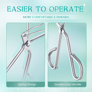 Professional Stainless Steel <b>Eyelash</b> Curler Silicone Comfortable Handle Wide Opening Eco-Friendly U-Shape Beauty Tool <b>Eyelash</b> - Product Image 4