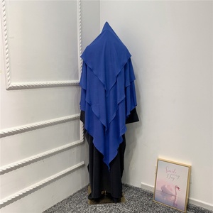 Ropa islámica para mujer 2023 liso Khimar Hijab bufanda Headcover Abaya Jilbab Gamis Sudadera con capucha vestido de ropa de oración étnica - Product Image 5