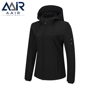 Black <b>Hooded</b> Softshell Jacket Men Waterproof Windproof Breathable Zip Up Outdoor <b>Winter</b> <b>Coat</b> - Product Image 1