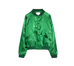 Chaqueta Universitaria de Satén Unisex Personalizada OEM, Chaqueta Letterman de Alta Calidad con Logotipo y Colores Personalizados - Product Image 1