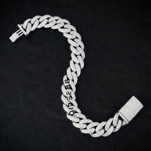 Bracelet cubain à deux rangs de 13 mm en argent sterling 925 avec diamants VVS cultivés en laboratoire, style Miami – Grande Vente - Product Image 4