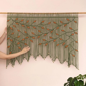 Tapiz de macramé de gran tamaño inspirado en la naturaleza, ideal para la sala de estar, el dormitorio y la decoración interior de estilo ecológico, procedente de la India. - Product Image 4