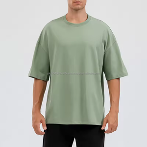 เสื้อยืดผู้ชายผ้าฝ้าย 100% ทรงหลวม คอกลม แขนสั้น สไตล์ลำลองสำหรับฤดูร้อน รับสกรีนโลโก้ - Product Image 5