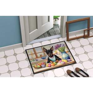 New Outdoor Indoor 18H X 27W Non-Slip Low Pile <b>Doormat</b> Easter Manchester Terrier Decorative <b>Washable</b> Rug for Entryway Front Door - Product Image 4