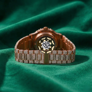 Reloj de Pulsera de Lujo con Incrustaciones de Moissanita VVS, Caja Redonda de Acero Inoxidable y Cuarzo, con Diamantes - Product Image 5