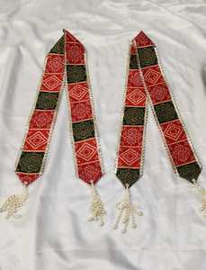 Mala Bandhej Milni fait main de 4,5 pieds avec pompon de perles, Haar traditionnel indien pour l'accueil des invités de mariage, Mala indienne Baraat Swagat - Product Image 1