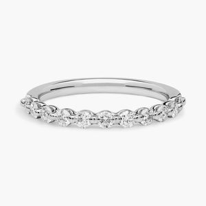 Bague de mariage flottante en diamant de laboratoire 0,50 carat certifiée IGI D VVS2 à griffes partagées en or rose 10K – Cadeau de fiançailles de luxe - Product Image 3