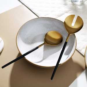 New Designer Stainless Steel Salad Server Set Dishwasher Safe <b>Serving</b> <b>Spoon</b> for Kitchen Hotels Homes Export Quality - Product Image 3