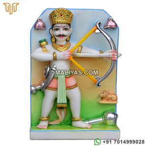 Statue de Ghantakarna Mahavir en marbre |   Murti en marbre Ghantakarna Mahavir artisanal pour la maison et le temple - Product Image 1