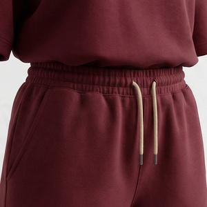 Women's 2 Piece <b>Knitted</b> <b>Set</b> Maroon Crew Neck Short Sleeve T Shirt With Geometric Foil Print And Above Knee Shorts Casual Spring - Product Image 5