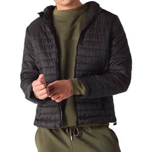 Chaqueta acolchada para hombre de poliéster con logotipo personalizado al por mayor, impermeable, para uso en exteriores, en venta. - Product Image 1