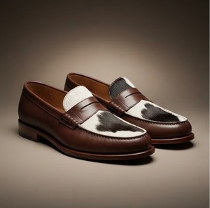 Mocasines de Cuero Genuino con Estampado de Vaca, Punta Redonda, Sin Cordones, Zapatos de Vestir para Hombre, Todas las Temporadas, Suela de Goma Acolchada - Product Image 6