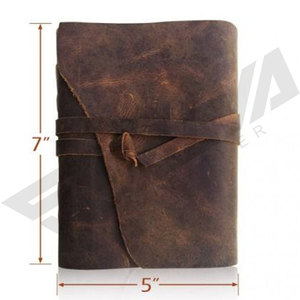 Funda de Cuero para Diario con Cierre de Correa, Color Marrón Oscuro, Hecha a Mano, para Escribir y Tomar Notas - Product Image 2