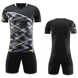 Custom Men's Soccer Jersey and Shorts Set Yellow Geometric Print V-Neck Short Sleeve Moisture Wicking Polyester <b>Athletic</b> Fit - Product Image 2