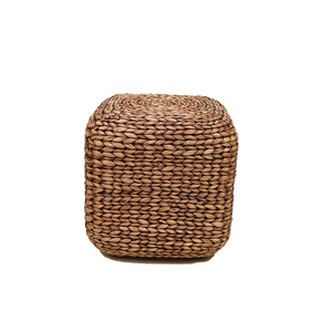 Pouf cube en rotin tressé fait main, style rustique moderne, meubles de salon, décoration intérieure - Product Image 2