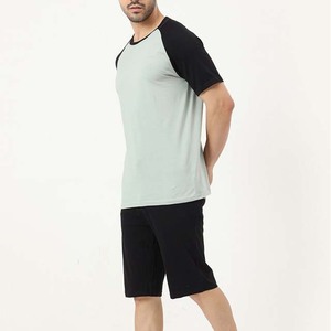 Conjunto de Camiseta de Manga Corta y Pantalones Cortos de Punto de Color Sólido para Hombre, Amarillo, Ropa Casual de Verano, Nuevo 2026 - Product Image 4