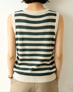 Summer New <b>Striped</b> Knitted Breathable Slim Fashionable Casual Short Women's <b>Vest</b> <b>Top</b> From Bangladesh Stylish Outwear Sportswear - Product Image 5
