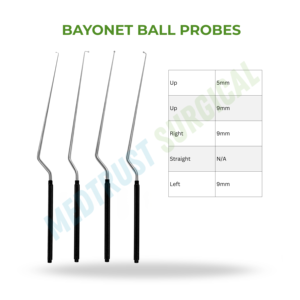 Sondas de Bayoneta Esféricas de 215 mm, 5 mm y 9 mm, Instrumento Quirúrgico para la Columna Vertebral, para Exploración Nerviosa y Procedimientos Espinales - Product Image 2