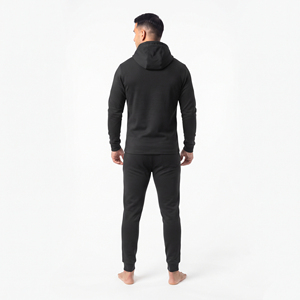 Men's Casual Sports Black Tracksuit Nylon Polyester Hooded <b>Jacket</b> Jogger Set Custom <b>Reflective</b> Logo Activewear - Product Image 6