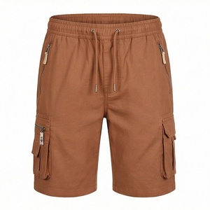 Shorts cargo à taille élastiquée avec cordon de serrage, multi-poches, pour homme, décontractés, pour le travail, la randonnée, qualité supérieure, vêtements de plein air - Product Image 1