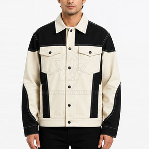 Urban Style Jeans Winter <b>Jacket</b> for <b>Men</b> Front Logo 100% Cotton <b>Lightweight</b> Quick Dry Eco-Friendly Trendy Look Daily Winter Wear - Product Image 3