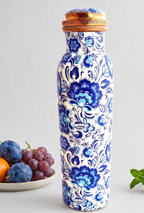 Botellas de Agua Impresas en Cobre Puro de Alta Calidad, Botella Elegante, Buena para la Salud, Tapa de Botella de Agua de Cobre, Beneficios Ayurvédicos para la Salud - Product Image 6