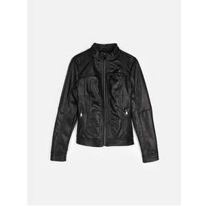Women's PU <b>Leather</b> Women's Jacket With Zipper Closure Turn-down Collar Full Sleeve <b>Short</b> Length Solid Color Woven Fabric Autumn - Product Image 6