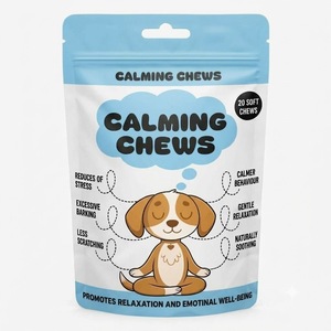 Masticables Calmantes para Perros, Ansiedad por Separación, Ruidos Fuertes, Soporte para Viajes, Ingredientes Herbales, OEM, ODM, Marca Privada, Venta al Por Mayor - Product Image 1