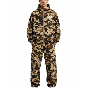 Conjunto Deportivo Casual de Poliéster para Hombre, Chaqueta Cortavientos Ligera con Capucha, Transpirable, con Impresión Digital de 2 Piezas y Logotipo Personalizado - Product Image 1