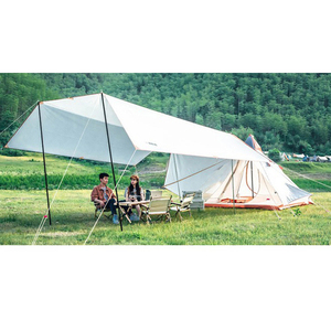 Tige de tente télescopique en aluminium à 3 sections, résistante au vent, pour camping et protection solaire - Product Image 1