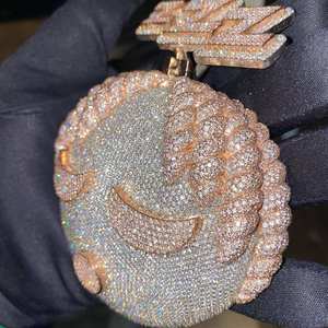 Colgante Infantil de Plata de Ley 925 Chapado en Oro Rosa de 14K de Alta Calidad, con Diseño de Dibujos Animados, Certificado IGI, Nombre Personalizado, Corte Hip Hop Rapper - Product Image 4
