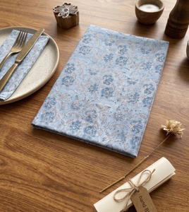 Serviettes en coton imprimées à la main en gros, motif floral, réutilisables, pour dîner, décoration de table de ferme, linge de cuisine bohème - Product Image 6