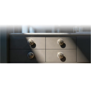Tiradores de Cerámica Hexagonales Industriales con Diseño Floral Dorado y Gris Oscuro Marroquí para Cajones de Armarios, Dormitorios, Cocinas y Salas de Estar - Product Image 3