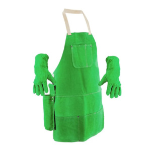 Cowhide Split Leather Industrial Safety Hand Made Customized Welding <b>Work</b> <b>Apron</b> Flame Resistant Bib <b>Apron</b> Heavy Duty BBQ <b>Apron</b> - Product Image 3