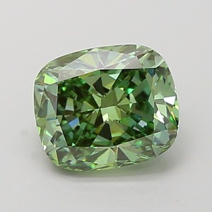 Diamante CVD de 1.51 quilates, corte cojín, verde intenso, claridad VS1, corte excelente, gema creada en laboratorio para incrustación en anillos finos. - Product Image 1