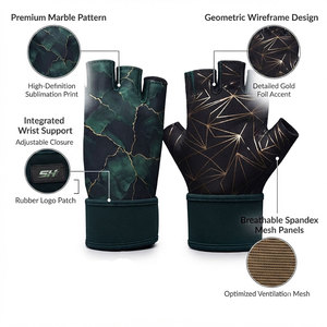 Gants de fitness pour hommes à impression par sublimation, qualité supérieure, motif marbré, légers, prix de gros, gants d'exercice pour la salle de sport - Product Image 2